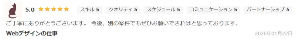 ご丁寧にありがとうございます。今後、別の案件でもぜひお願いできればと思っております。